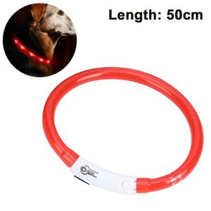 LED Leuchthalsband Hunde Halsband USB wiederaufladbar - Längenverstellbarer Haustier Sicherheit Kragen für Hunde und Katzen