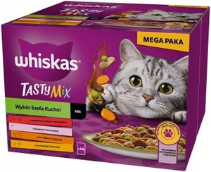 Whiskas Tasty Mix Chef´s Choice Katzenfutter nass in Sauce 96 Portionsbeuteln (4-er Pack)
