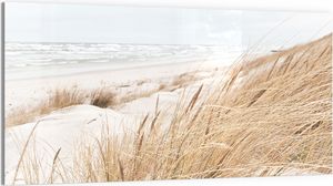 DEQORI Glasbild Echtglas 100x50 cm 'Winterstrand Stille' Wandbild Bild modern Deko DEQORI Glasbild Echtglas 100x50 cm 'Winterstrand Stille' Wandbild Bild modern Deko