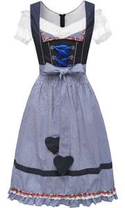 Oktoberfest Damen-Trachtenkleid Dirndl in Größe L - Dreiteiliges Ensemble mit Kleid, Bluse und Schürze - Traditionelle Bekleidung für Karneval&Party