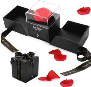 Rosenbox mit Rot Infinity Rosen Konservierte Rosen Ewige Rosen Geschenkidee Rose Box Geschenk Schmuck Geschenk Box