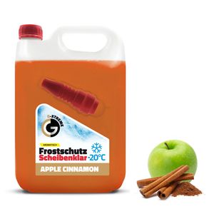Scheibenfrostschutz mit Apple&Cinnamon Duft | Schlierenfreier und effektiver Scheibenreiniger für den Winter | Gebrauchsfertige frostschutzmittel scheibenwaschanlage | 5L