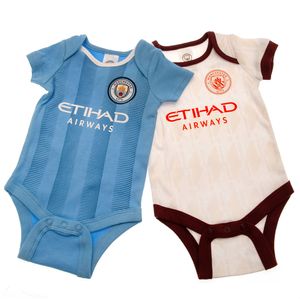 Manchester City FC - "2023/2024" Bodysuit für Baby (2er-Pack) TA10963 (62) (Blau/Cremefarbe/Braun)