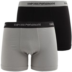 Emporio Armani 2er Pack Boxer Brief etwas länger geschnitten Grau Schwarz M