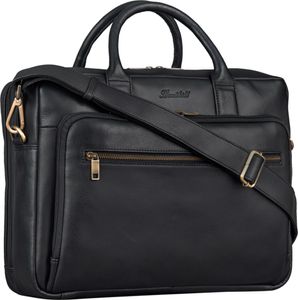 Benthill Aktentasche aus echtem Leder - Schultertasche / Umhängetasche - Leder-Tasche Lehrertasche / Studententasche - Leder Herren Arbeitstasche aus Büffelleder