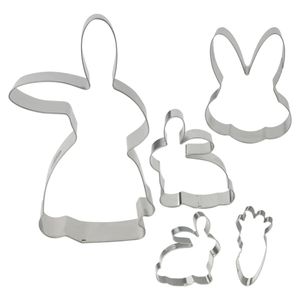 Dr. Oetker Hasenausstecher-Set, Serie Goldiges Ostern, Keks- und Plätzchenformen zum Backen, vielfältige Osterhasen, Ausstecher mit niedlichen Tiermotiven (Farbe: Silber), Menge: 1 x 4er Set