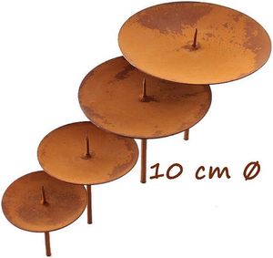 4x Kerzenpick 10 cm Kerzenhalter Naturrost Kerzenteller Adventskranzstecker  Kerzenstecker