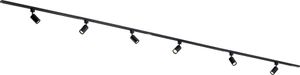 Qub Focus III - LED Schienensystem - Schwarz - 1-Phasen - 400cm - 6x GU10 Spots - I-Form