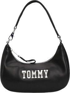 Tommy Hilfiger Jeans Zwart Schouder Tas Met Metalen Logo