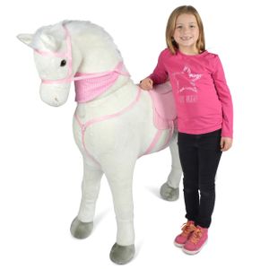 Pink Papaya Giant XXL Kinder Spielpferd zum Reiten Luna 125 cm | Plüschpferd | Fast lebensgroßes Pferd zum Reiten für Kinder | Stehpferd bis 100kg belastbar mit Sounds
