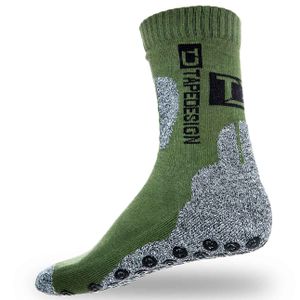 TAPEDESIGN Outdoor Socks Antirutschsocken grün/grau