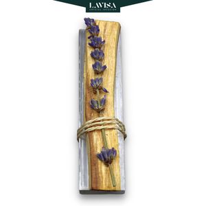 LAVISA Smudge Sticks: Selenit & Palo Santo mit Lavendel-Duft (1 Stück)