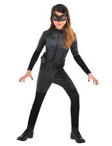 Offizielles Catwoman-Kostüm für Mädchen schwarz