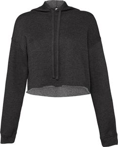 Bella 7502 | Women's Cropped Fleece Hoodie - Damen - Farbe: Dark Grey Heather - Größe: S