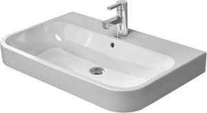 Möbelwaschtisch Happy D.2 650 mm mit ÜL, mit HLB, 1 HL, weiß