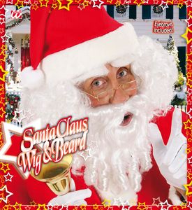 Weihnachtsmann Perücke Mit Locken, Bart, Schnurrbart Und Augenbrauen