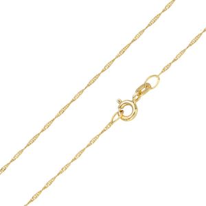 MATERIA Halskette 585 Gold Kette Frauen Mädchen Singapurkette 45 50cm diamantiert  Germany #K87, Länge Halskette:45 cm