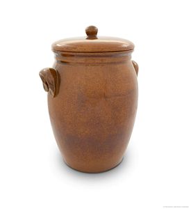 KERAZO Rumtopf 5,0 Liter aus Steinzeug Keramik BRAUN - Mehrzwecktopf Einlegetopf