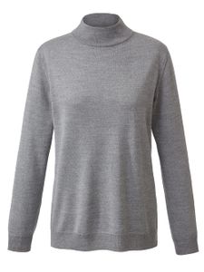 MONA Stehbund-Pullover Kunstfaser, Wolle Silbergrau 42 Wärmend Gerade