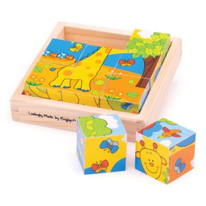 Bigjigs Toys Kostki z obrazkami Kostki Safari 9 kostek