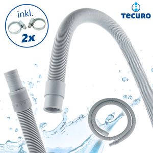 tecuro Ablaufschlauch-Verlängerung 0,5 m (geeignet für Waschmaschinenschlauch/Spülmaschinenschlauch) grau