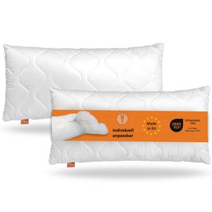 Kopfkissen 40 x 80 cm, 2er Set, Bettkissen, 100% Mikrofaser, für Allergiker geeignet, sleepling Komfort 100