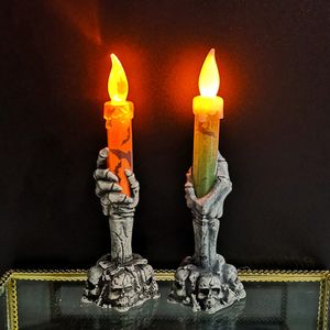 2x Halloween Skelett Hand LED-Kerzen Lampe Kerze Flamme Licht Party Dekoration