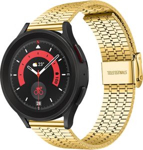 Strap-it Edelstahlarmband - Kompatibel mit Samsung Galaxy Watch 5 Pro Armband Ersatzarmband Edelstahl - Verstellbarer Verschluss - Hochwertiges Material - für Samsung Galaxy Armband Gold