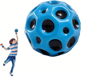 Astro Jump Ball, Astro Jump Ball Moon Ball Hohe Springender Gummiball Sprünge Gummiball Space Ball Toy for Kids Party Gift,Weihnachten Gift, Blau