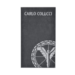 Carlo Colucci Strandtuch Stefano - 100x180 cm - Anthrazit Silber
