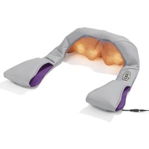 VITALmaxx shiatsu masážny prístroj 2 ks šedý/fialový masážny prístroj shiatsu krk chrbát elektrická masáž vibrácie tepelná funkcia