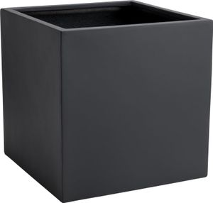 VIVANNO Pflanzkübel Blumenkübel Fiberglas "Block" Würfel, Anthrazit 40x40x40 cm