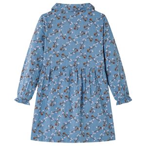 vidaXL Kinderkleid mit Langen Ärmeln Petrolblau 128