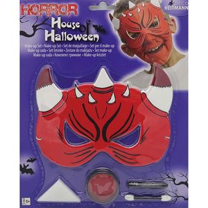 Kinder Teufel-Set Maske & Schminke # Halloween Karneval Fasching Kostüm Zubehör