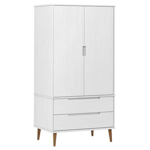 vidaXL Kleiderschrank MOLDE Weiß 90x55x175 cm Massivholz Kiefer