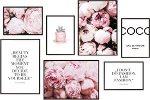 Hyggelig Home Premium Poster Set - 7 passende Bilder OHNE RAHMEN im stilvollen Set - 3 x DIN A3 + 4 x DIN A4 - Set Coco