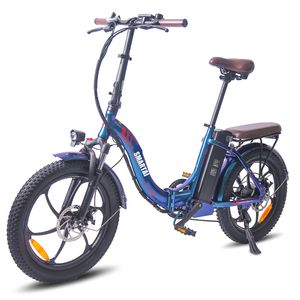 Bike 20 Zoll Faltbares Elektrofahrrad Klappfahrrad 20*3.0 Fat Tire klappbar Mountainbike Blau