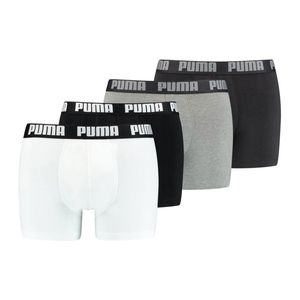 PUMA Herren Boxer Shorts, 4er Pack - Basic Boxer ECOM, Baumwolle Stretch, Everyday Weiß/Grau XL
