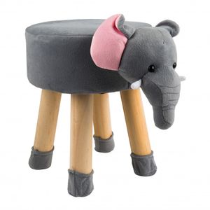Tier Kinder Polster Hocker Elefant Plüsch-Bezug Tiermotiv Kinderzimmer Möbel