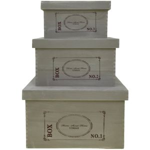 Mucola Aufbewahrungsboxen 3er Set Holzkisten Retro Boxen mit Griff Kiste Allzweckkiste Ordnungshelfer Organizer Box