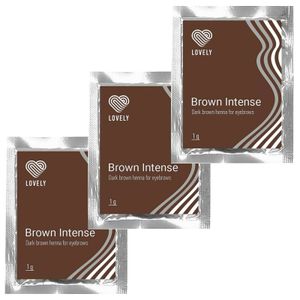 Henna Augenbrauenfarbe Wimpernfarbe für Augenbrauen Brow Wimpern Lash von Lovely, Farbton:Brown Intense 3x1g