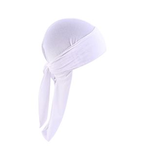 Durag-Mütze, einfarbig, ultraweich, hält warm, Samt, für Herren und Damen, Kopfwickel mit langem Schwanz für den Winter, Weiß