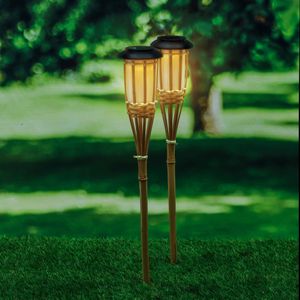 HI 94522 LED Solar Gartenfackel Bambus 2er Flackerlicht H56cm HI 94522 LED Solar Gartenfackel Bambus 2er Flackerlicht H56cm