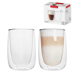 Termo sklenice s dvojitou stěnou 2 ks SET Latte Macchiato Káva Čaj FLORINA