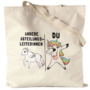 Andere Abteilungsleiterinnen Du Jutebeutel Stoffbeutel Canvas  Pferd Einhorn Humor Lustig Unicorn Geschenk Chefin