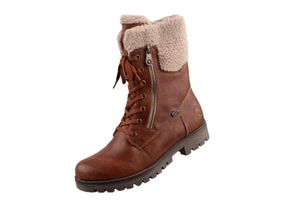 Rieker Damen Winterstiefeletten/ Schnürstiefeletten Braun Synthetik Größe: 39