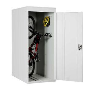 Fahrradgarage MCW-H66, Fahrradbox Gerätehaus Fahrradunterstand, erweiterbar abschließbar Metall  hellgrau