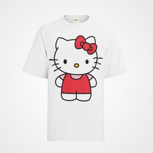 Bio Baumwolle Damen T-Shirt Oversize Hello Kitty Hallo Smail Katze Süße Cat Girl