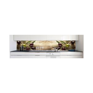 Küchenrückwand Oliven Premium Hart-PVC 0,4 mm selbstklebend - Direkt auf die Fliesen, Größe:280 x 60 cm