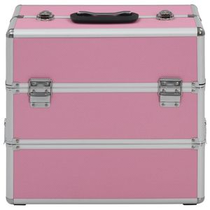 vidaXL Kosmetický kufřík 37x24x35 cm růžový hliník